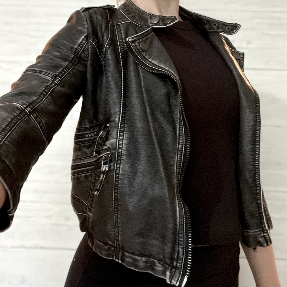 Bar III Cropped Moto Jacket